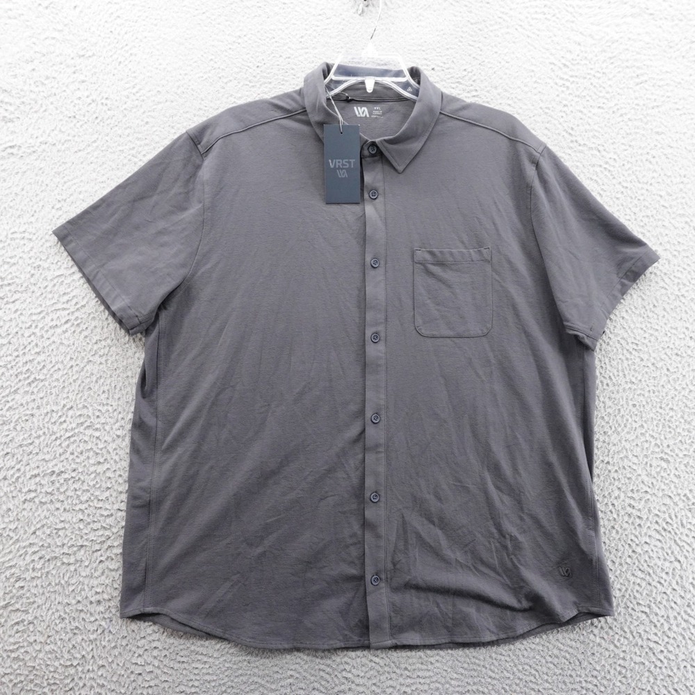 VRST Refined Knit Button Down Shirt XXL Charcoal Mens‎ Moisture Wicking NWT